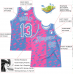 CUSTOM PINK LIGHT BLUE-WHITE 3D PATTERN DESIGN PALM TREES BASKETBALL