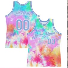 CUSTOM TIE DYE LIGHT BLUE-WHITE 3D PATTERN DESIGN BASKETBALL