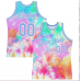 CUSTOM TIE DYE LIGHT BLUE-WHITE 3D PATTERN DESIGN BASKETBALL