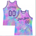 CUSTOM TIE DYE PURPLE-WHITE 3D PATTERN DESIGN WATERCOLOR GRADIENT  BASKETBALL