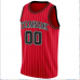 CUSTOM RED WHITE PINSTRIPE BLACK-WHITE BASKETBALL