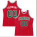 CUSTOM RED WHITE PINSTRIPE KELLY GREEN-WHITE BASKETBALL