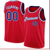 CUSTOM RED WHITE PINSTRIPE ROYAL-WHITE BASKETBALL